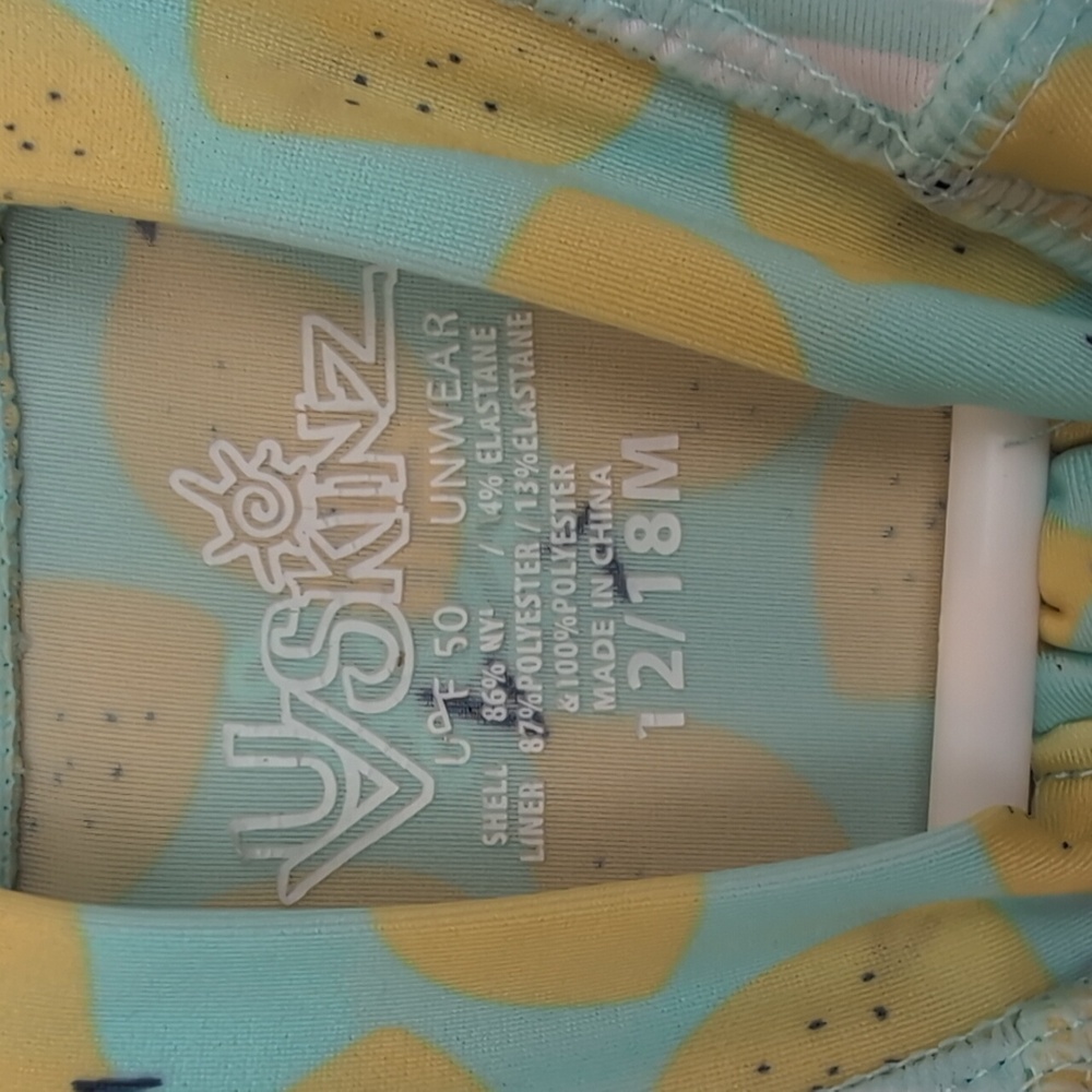 Lemon Print UV Skinz Swimsuit 12-18M - Picture 7 of 7